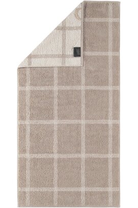 Cawo Two-Tone Grafik Handdoek  Schiefer 50x100