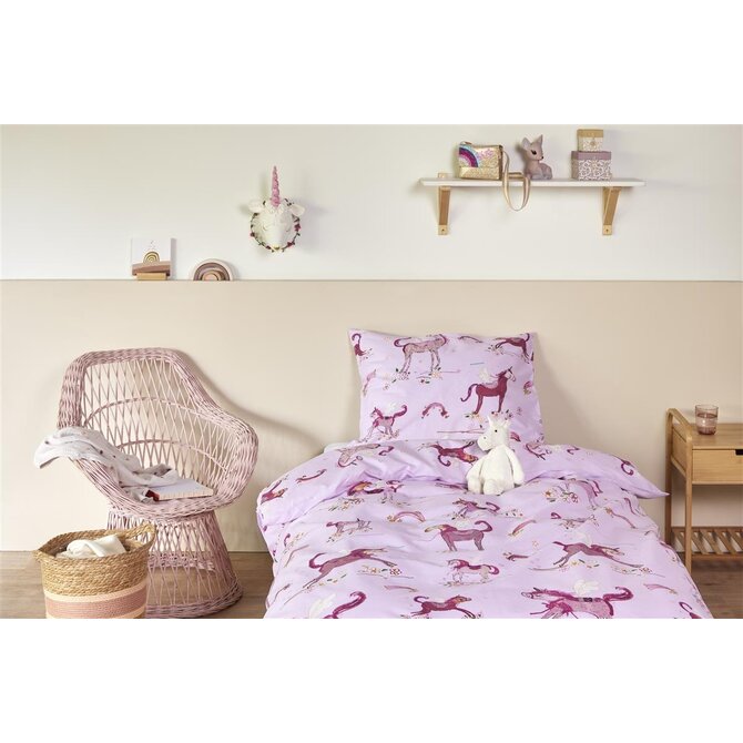 Beddinghouse x Hanneke de Jager Dekbedovertrek Unicorn Paradise Pink 100x135 cm