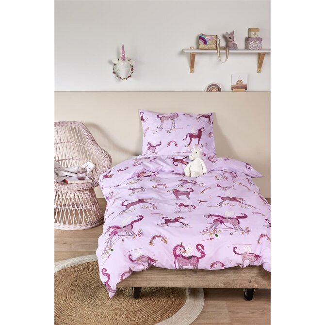 Beddinghouse x Hanneke de Jager Dekbedovertrek Unicorn Paradise Pink 100x135 cm