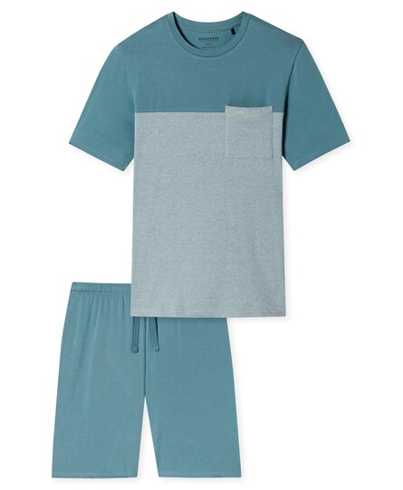 Schiesser Pyjama Short bluegrey 181167 48/S