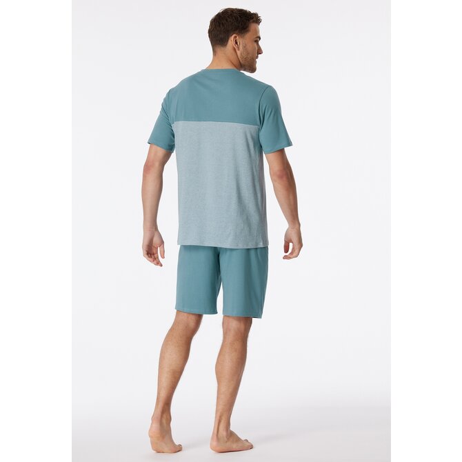 Schiesser Pyjama Short bluegrey 181167 52/L Schiesser Pyjama Short bluegrey 181167 52/L