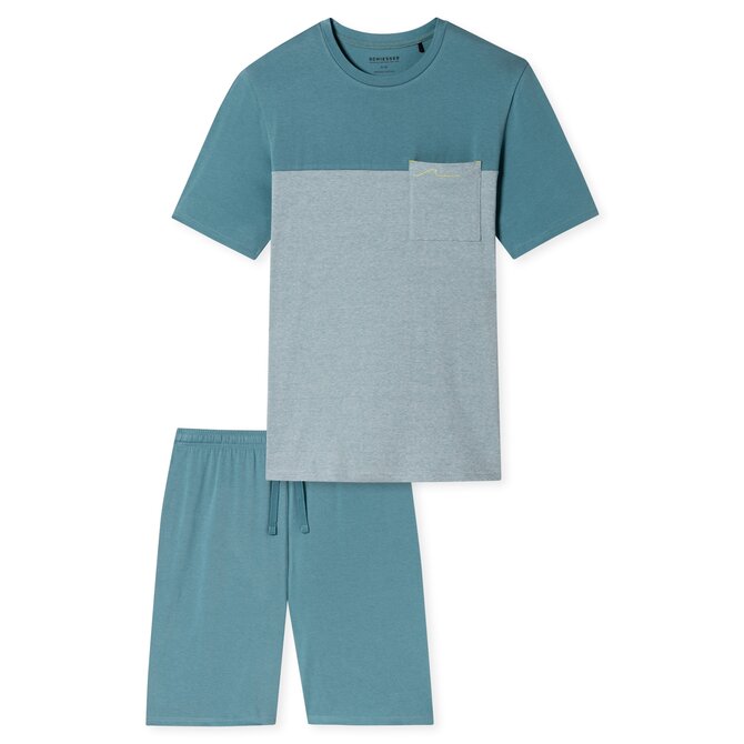 Schiesser Pyjama Short bluegrey 181167 52/L Schiesser Pyjama Short bluegrey 181167 52/L