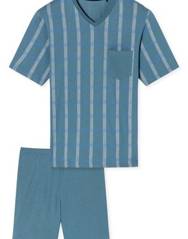 Schiesser Pyjama Short bluegrey 181161 56/XXL