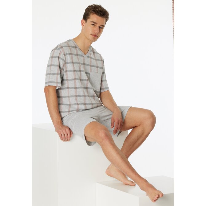 Schiesser Pyjama Short grey melange 181161 50/M Schiesser Pyjama Short grey melange 181161 50/M