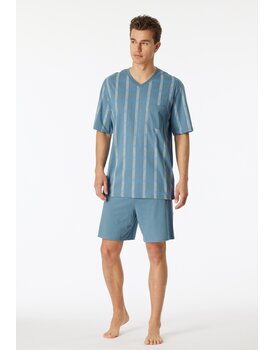 Schiesser Pyjama Short bluegrey 181161 54/XL