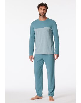 Schiesser Pyjama Long bluegrey 181170 50/M