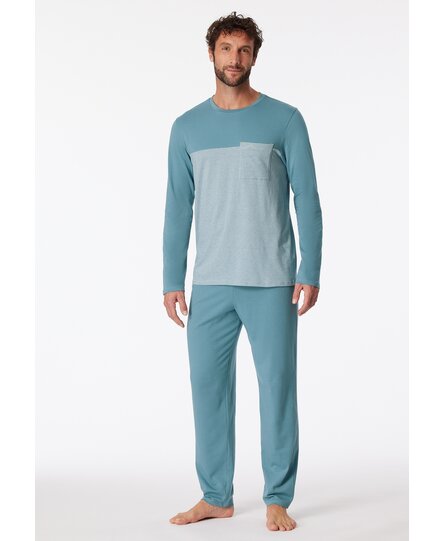 Schiesser Pyjama Long bluegrey 181170 50/M