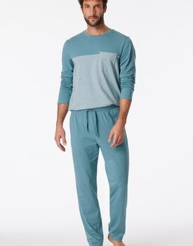 Schiesser Pyjama Long bluegrey 181170 50/M