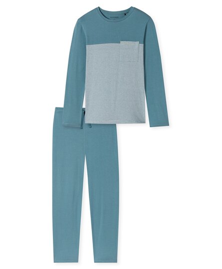 Schiesser Pyjama Long bluegrey 181170 50/M