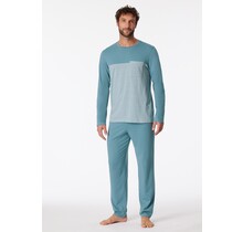 Schiesser Pyjama Long bluegrey 181170 56/XXL
