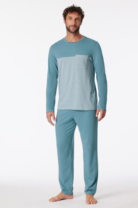 Schiesser Pyjama Long bluegrey 181170 56/XXL