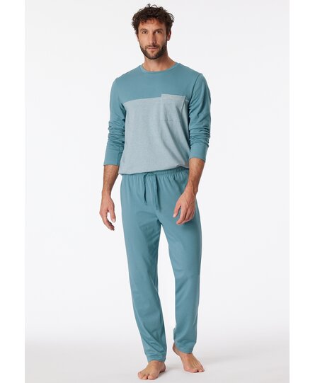 Schiesser Pyjama Long bluegrey 181170 56/XXL