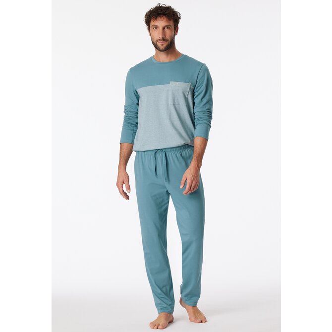 Schiesser Pyjama Long bluegrey 181170 56/XXL