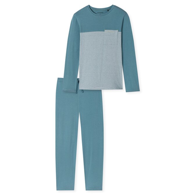Schiesser Pyjama Long bluegrey 181170 56/XXL