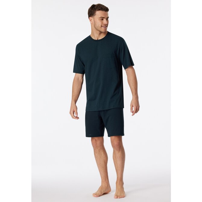 Schiesser Pyjama Short nightblue 181155 48/S Schiesser Pyjama Short nightblue 181155 48/S