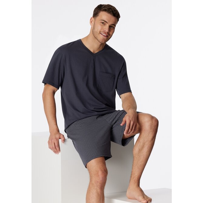 Schiesser Pyjama Short charcoal 181153 56/XXL Schiesser Pyjama Short charcoal 181153 56/XXL