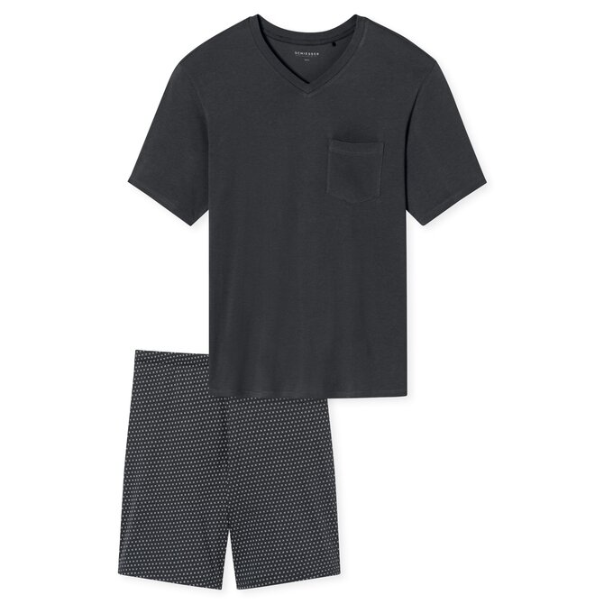 Schiesser Pyjama Short charcoal 181153 56/XXL Schiesser Pyjama Short charcoal 181153 56/XXL