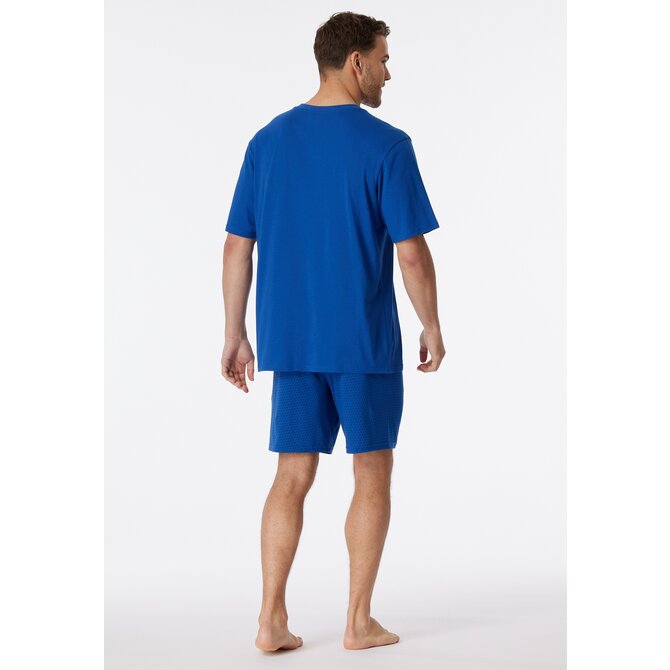 Schiesser Pyjama Short indigo blue 181153 54/XL Schiesser Pyjama Short indigo blue 181153 54/XL