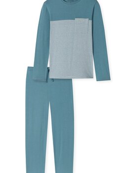 Schiesser Pyjama Long bluegrey 181170 54/XL