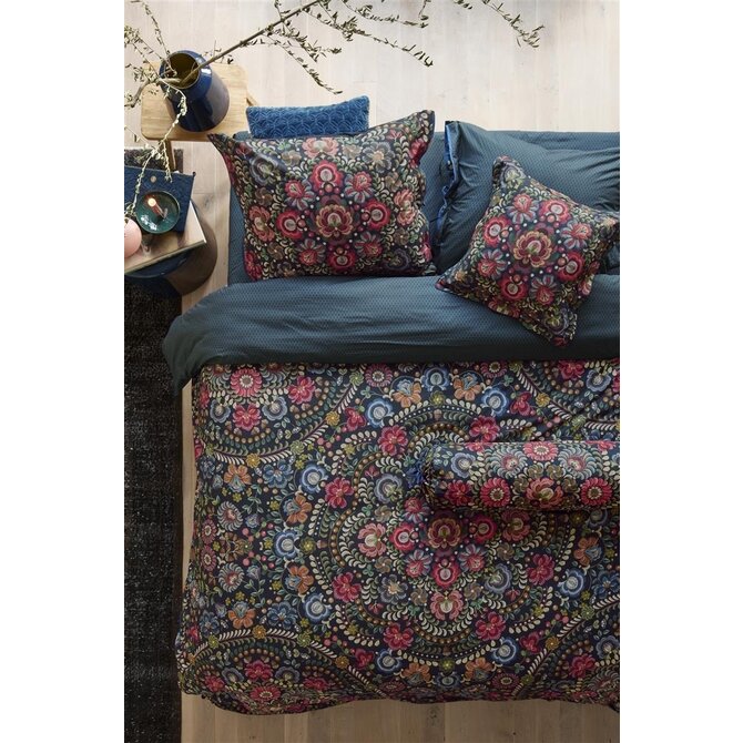 Pip Studio Il Ricamo Dekbedovertrek  Donkerblauw 260x200/220 cm