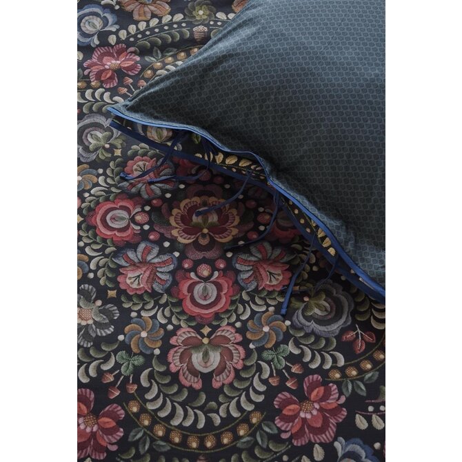 Pip Studio Il Ricamo Dekbedovertrek  Donkerblauw 260x200/220 cm