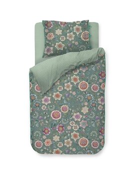 Pip Studio Dekbedovertrek Viva Las Flores Green 260x200/220 cm