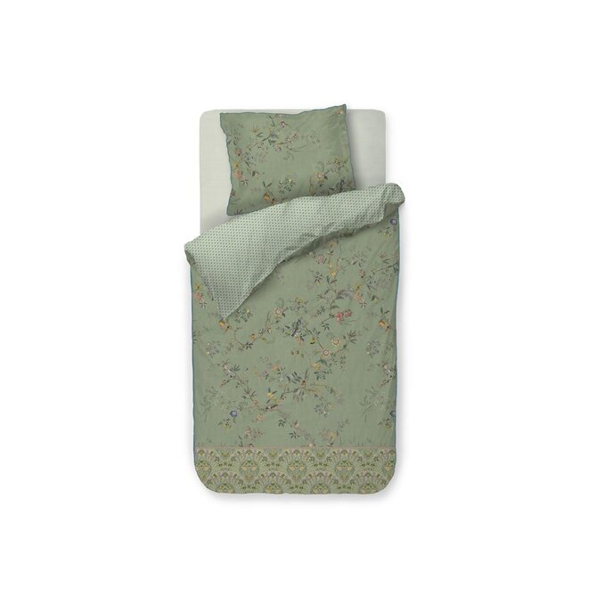 Pip Studio Dekbedovertrek Amor De Dios Green 140x200/220 cm
