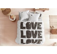 VTwonen dekbedovertrek Bold Love  Naturel 140x200/220 cm
