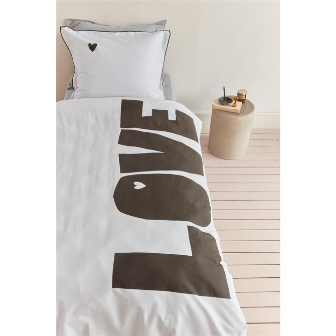 VTwonen dekbedovertrek Bold Love  Naturel 140x200/220 cm VTwonen dekbedovertrek Bold Love  Naturel 140x200/220 cm