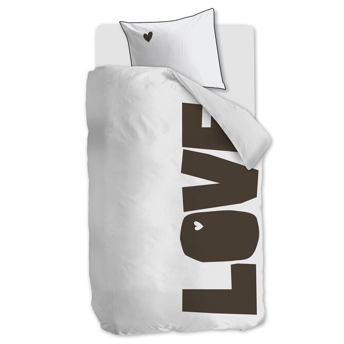 VTwonen dekbedovertrek Bold Love  Naturel 140x200/220 cm VTwonen dekbedovertrek Bold Love  Naturel 140x200/220 cm