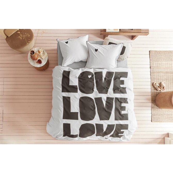 VTwonen dekbedovertrek Bold Love  Naturel 200x200/220 cm