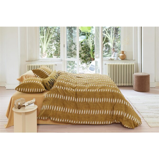 VTwonen dekbedovertrek Ikat  Oker 260x200/220 cm