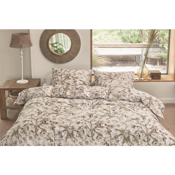 Riviera Maison Dekbedovertrek Blushing Blooms  Zand 200x200/220 cm