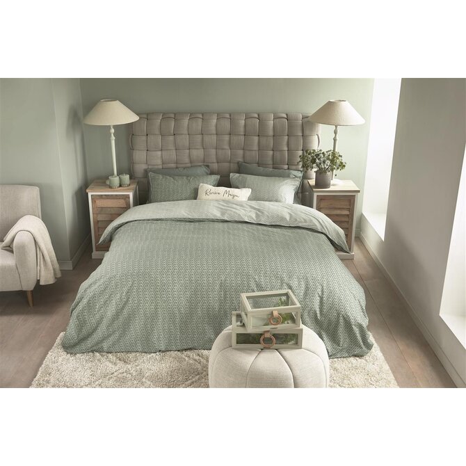 Riviera Maison Dekbedovertrek Bambu  Grijsgroen 140x200/220 cm