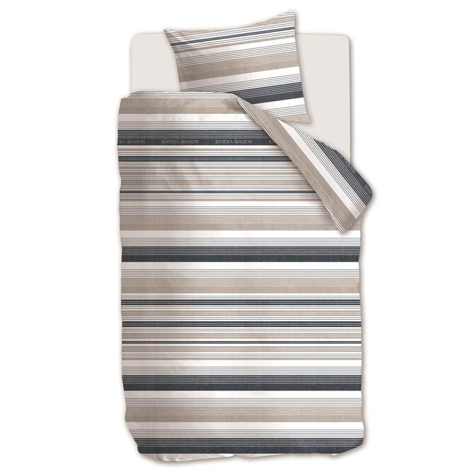 Riviera Maison Dekbedovertrek Sturdy Stripe  Marineblauw 240x200/220 cm
