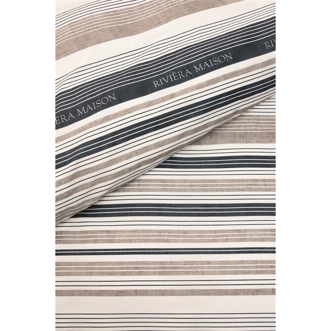 Riviera Maison Dekbedovertrek Sturdy Stripe  Marineblauw 200x200/220 cm