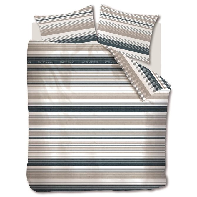 Riviera Maison Dekbedovertrek Sturdy Stripe  Marineblauw 200x200/220 cm