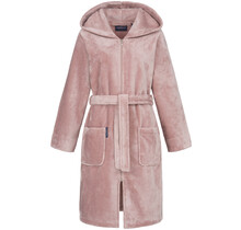 Morgenstern Damesbadjas met capuchon Donna  poederroze Maat M