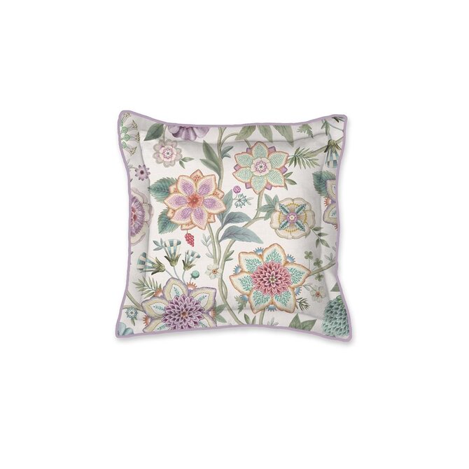 Pip Studio Viva Las Flores Square Cushion White 45x45 cm