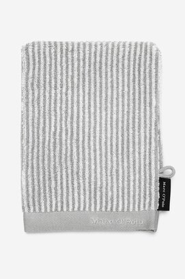 Marc O'Polo Timeless Tone Stripe Washandje Grey/White 16x22
