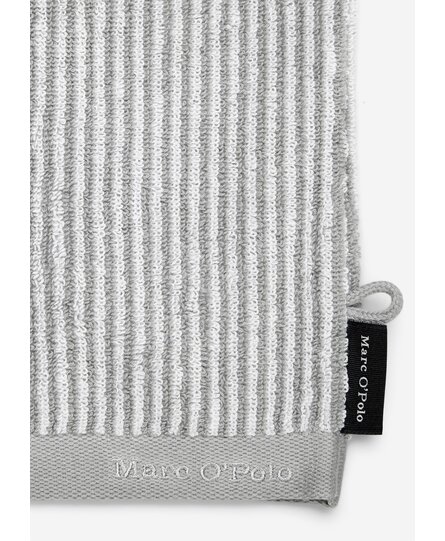 Marc O'Polo Timeless Tone Stripe Washandje Grey/White 16x22