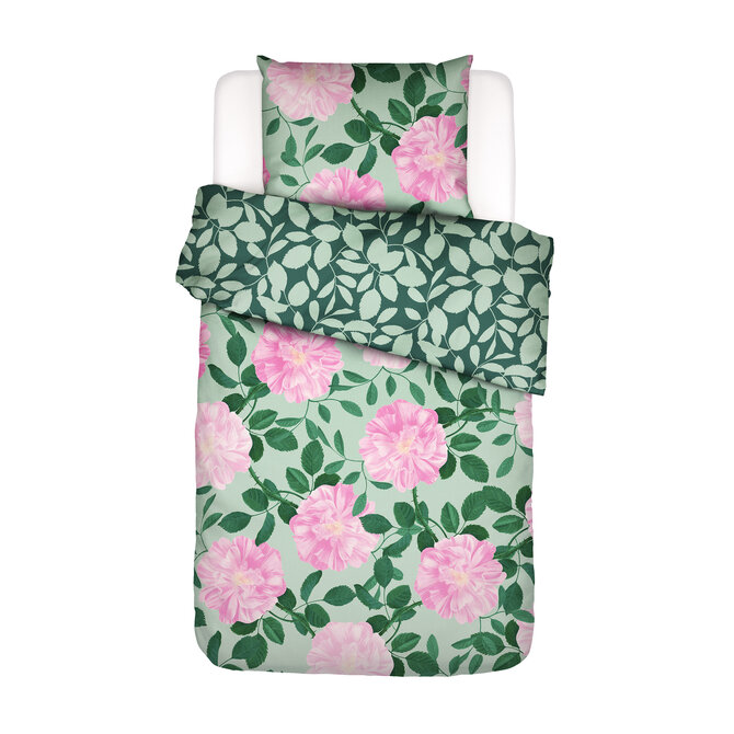 Covers & Co Bloom with a view Dekbedovertrek Misty green 200x200/220 Covers & Co Bloom with a view Dekbedovertrek Misty green 200x200/220