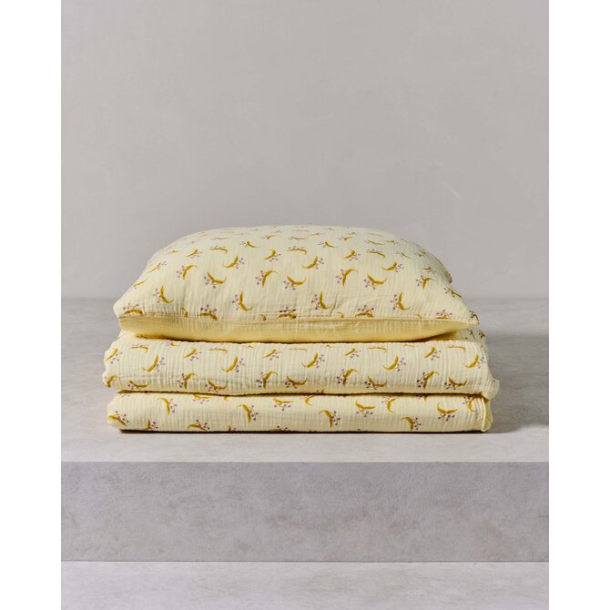 Covers & Co Lily melody Dekbedovertrek Lemon yellow 140x200/220 Covers & Co Lily melody Dekbedovertrek Lemon yellow 140x200/220