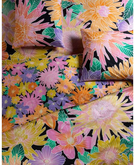 Covers & Co Flower fling Dekbedovertrek Black 240x200/220