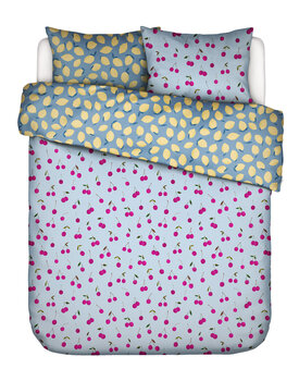 Covers & Co Zesty cherry Dekbedovertrek Ice blue 140x200/220