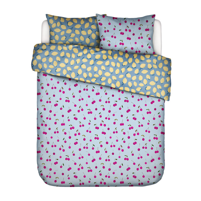 Covers & Co Zesty cherry Dekbedovertrek Ice blue 140x200/220