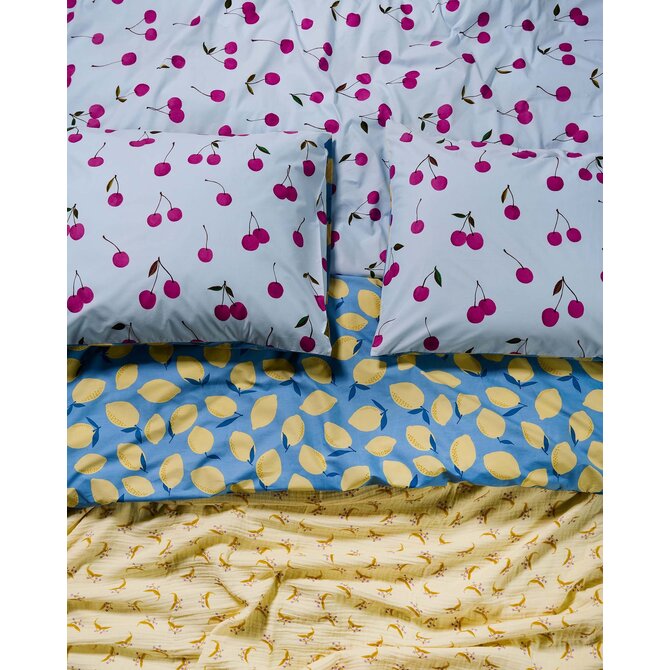 Covers & Co Zesty cherry Dekbedovertrek Ice blue 240x200/220