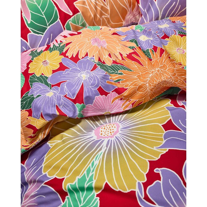 Covers & Co Flower fling Dekbedovertrek Happy red 140x200/220