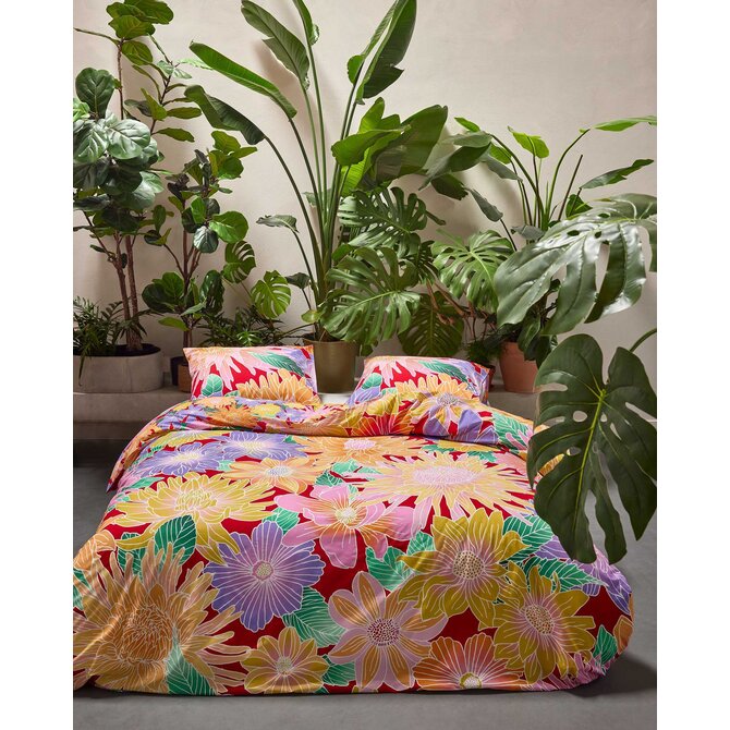 Covers & Co Flower fling Dekbedovertrek Happy red 200x200/220