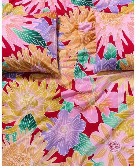 Covers & Co Flower fling Dekbedovertrek Happy red 200x200/220